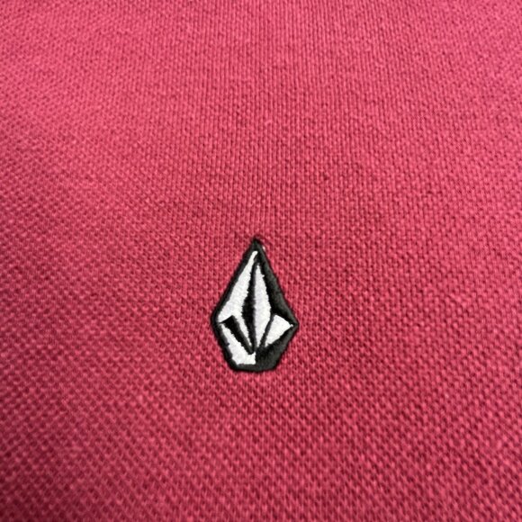 VTG Volcom Polo Shirt Men's Red Large Club Pique Short Sleeve Golf Skateboard - Picture 8 of 10